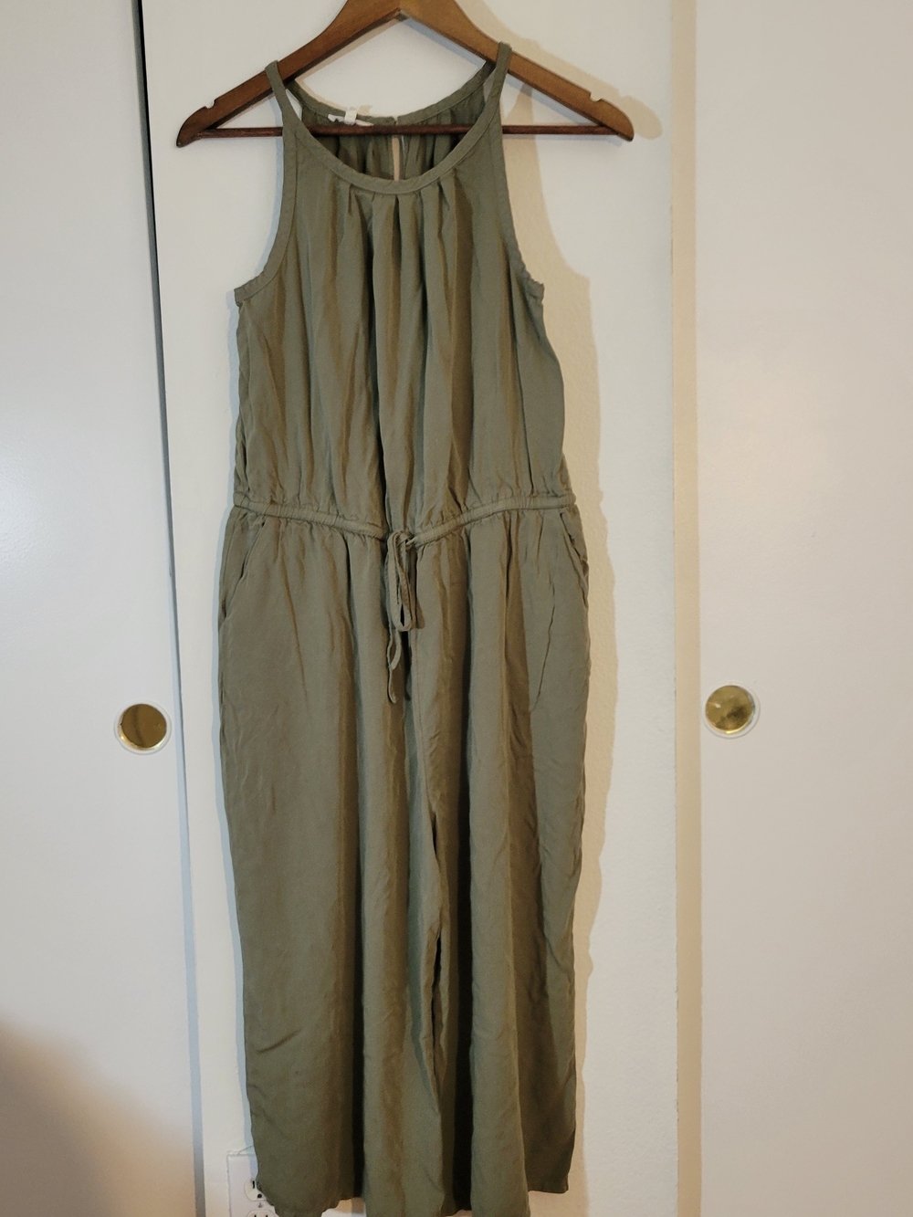 Maurices Olive Green Sleeveless Drawstring Jumpsuit